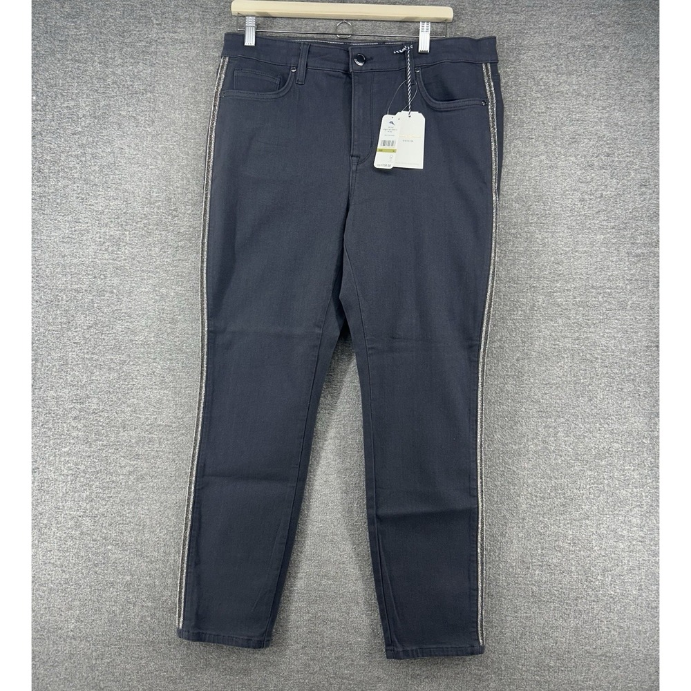 Tommy Bahama Boracay Gray Denim Pants Women Size 14 High Rise Ankle NEW $158
